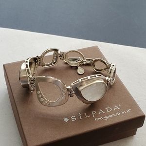 ⬇️Silpada Hematite Rock Crystal and CZ Tuxedo Bracelet 925 PRICE DROP⬇️